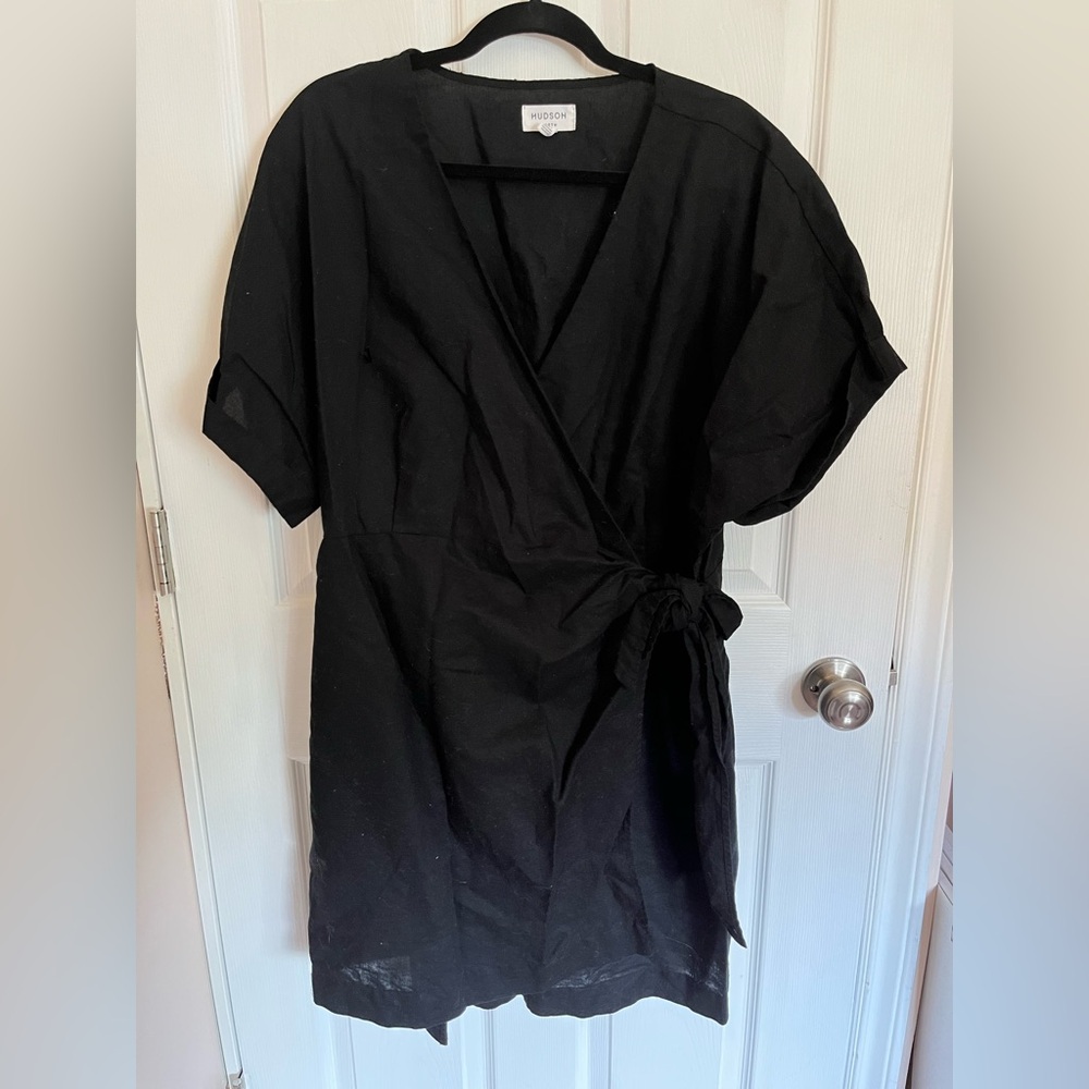Kimono sleeve wrap dress natural fibers